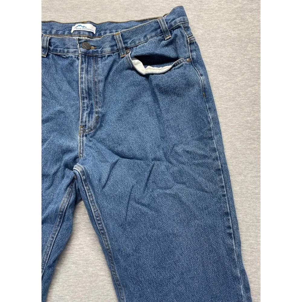 Blue Mountain Relaxed Fit Jeans Mens 40x32 (Fits 36x30) Blue Denim Straight Leg